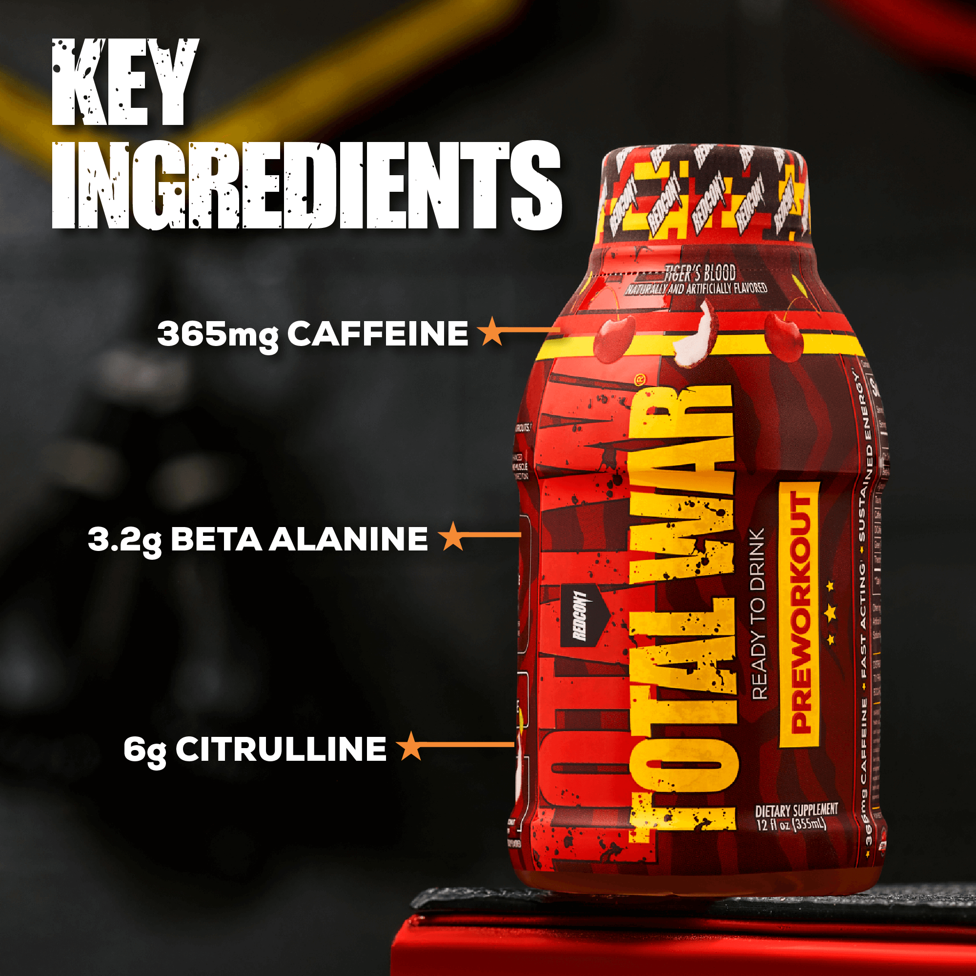 TOTAL WAR Ready To Drink Preworkout (12 Servings)