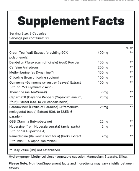 C-BURN EXTREME THERMOGENIC FAT BURNER